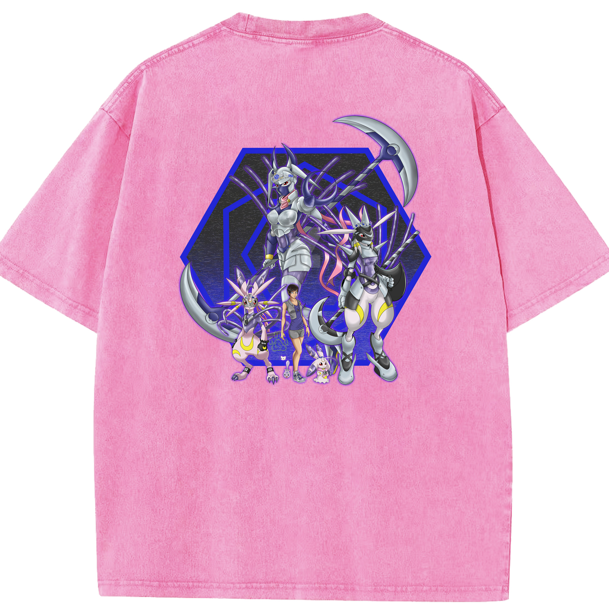 （画像用） Digimon デジタルモンスター/デジモン 綿100% ヴィンテージ風 半袖Tシャツ（背面プリント）